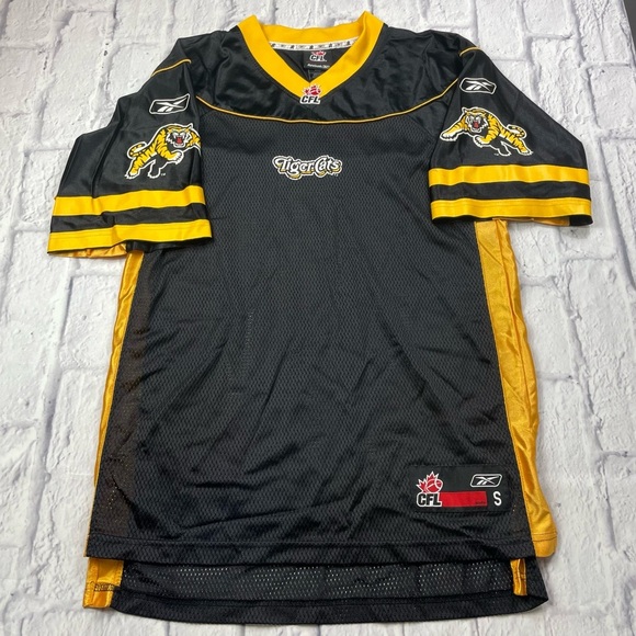 Hamilton Tiger Cats CFL Black & Gold Reebok Y2K Nylon Football Jersey Sz S - Picture 2 of 9